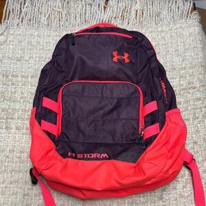 Under Armour Storm Backpack in plum and coral